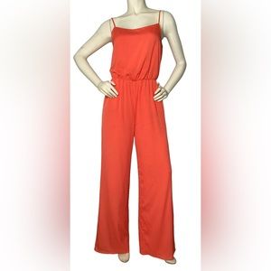 GIANNI BINI Tangerine Orange “Crush On You” Spaghetti Strap Jumpsuit, S